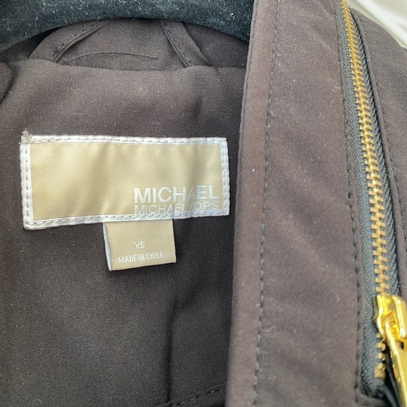 Michael Kors black trench belted rain coat fleece lined - Like New - Picture 2 of 8